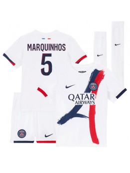 Paris Saint-Germain Marquinhos #5 Auswärts Trikotsatz für Kinder 2025-26 Kurzarm (+ Kurze Hosen)